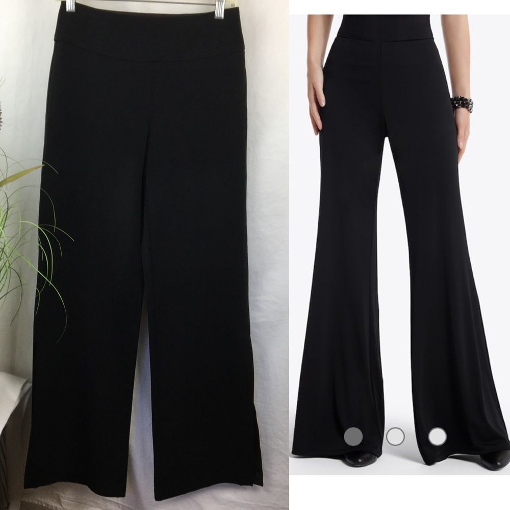 White House Black Market High Waist Split Hem Palazzo Trouser Pants 2